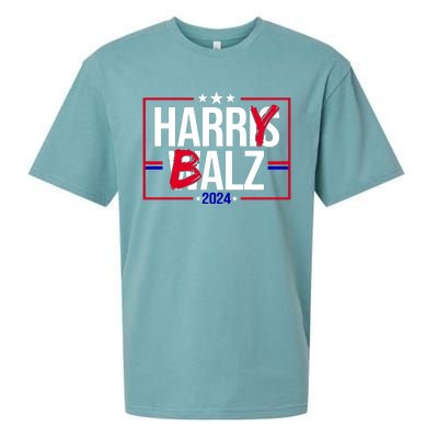 Funny Harris Walz 24 Harry Balz 2024 Political Meme Sueded Cloud Jersey T-Shirt