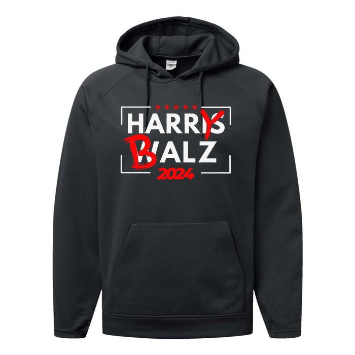 Funny Harris Walz 24 Hairy Balz 2024 Meme Democratics Vote Performance Fleece Hoodie