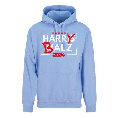 Funny Harris Walz 24 Hairy Balz 2024 Meme Democratics Vote Unisex Surf Hoodie