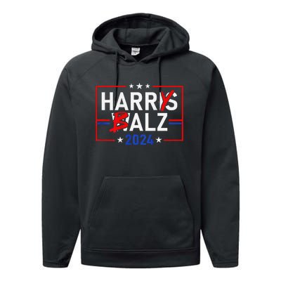 Funny Harris Walz 24 Harry Balz 2024 Meme Democratics Performance Fleece Hoodie