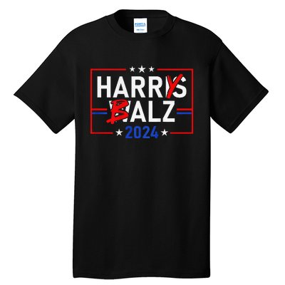 Funny Harris Walz 24 Harry Balz 2024 Meme Democratics Tall T-Shirt