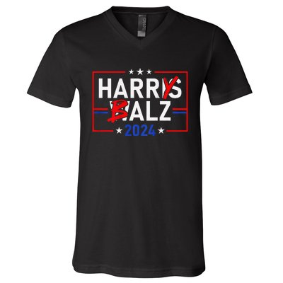 Funny Harris Walz 24 Harry Balz 2024 Meme Democratics V-Neck T-Shirt