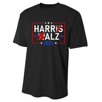 Funny Harris Walz 24 Harry Balz 2024 Meme Democratics Performance Sprint T-Shirt