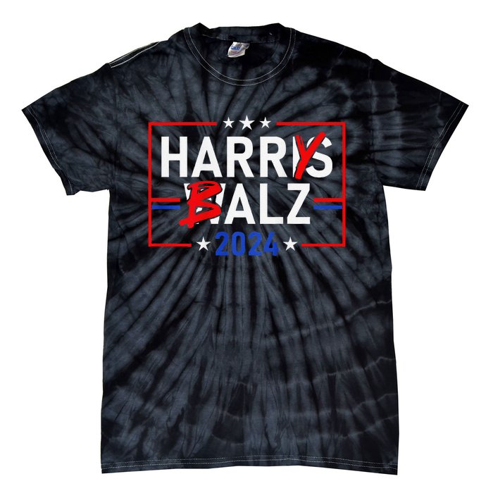 Funny Harris Walz 24 Harry Balz 2024 Meme Democratics Tie-Dye T-Shirt