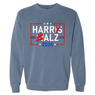 Funny Harris Walz 24 Harry Balz 2024 Meme Democratics Garment-Dyed Sweatshirt