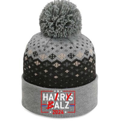 Funny Harris Walz 24 Hairy Balz 2024 Meme Democratics Vote The Baniff Cuffed Pom Beanie