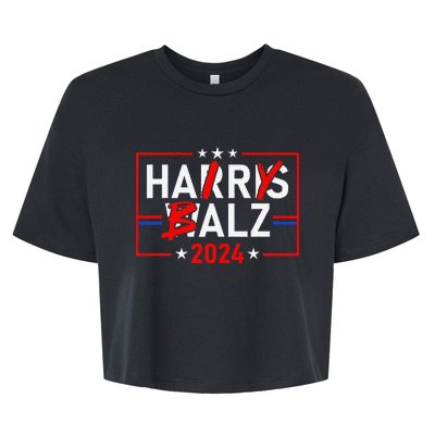 Funny Harris Walz 24 Hairy Balz 2024 Meme Democratics Vote Bella+Canvas Jersey Crop Tee