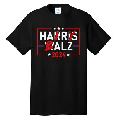 Funny Harris Walz 24 Hairy Balz 2024 Meme Democratics Vote Tall T-Shirt