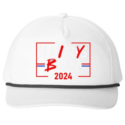 Funny Harris Walz 24 Hairy Balz 2024 Meme Democratics Vote Snapback Five-Panel Rope Hat