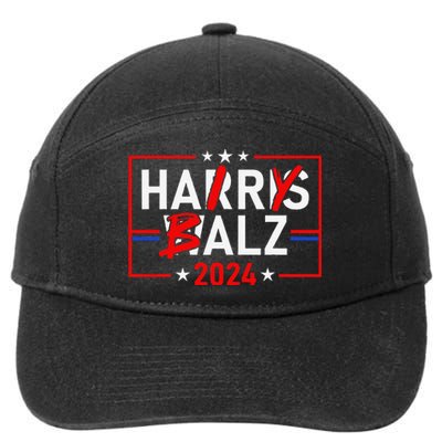 Funny Harris Walz 24 Hairy Balz 2024 Meme Democratics Vote 7-Panel Snapback Hat