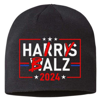 Funny Harris Walz 24 Hairy Balz 2024 Meme Democratics Vote Sustainable Beanie