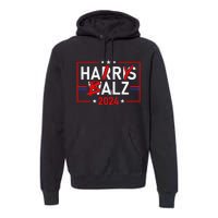 Funny Harris Walz 24 Hairy Balz 2024 Meme Democratics Vote Premium Hoodie