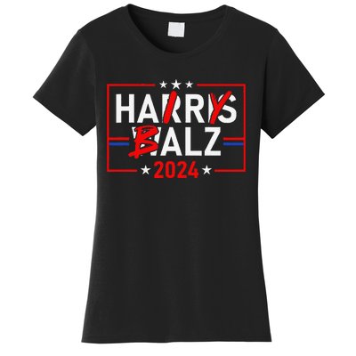 Funny Harris Walz 24 Hairy Balz 2024 Meme Democratics Vote Women's T-Shirt