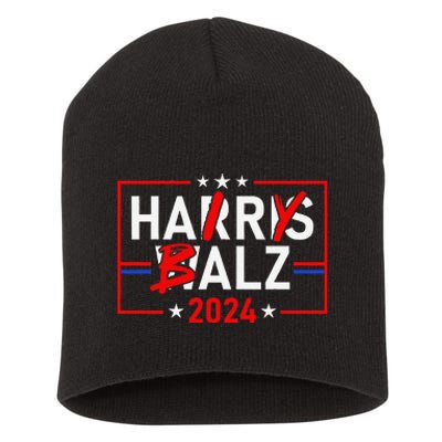 Funny Harris Walz 24 Hairy Balz 2024 Meme Democratics Vote Short Acrylic Beanie