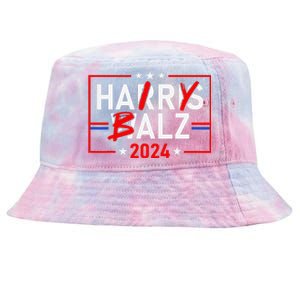 Funny Harris Walz 24 Hairy Balz 2024 Meme Democratics Vote Tie-Dyed Bucket Hat