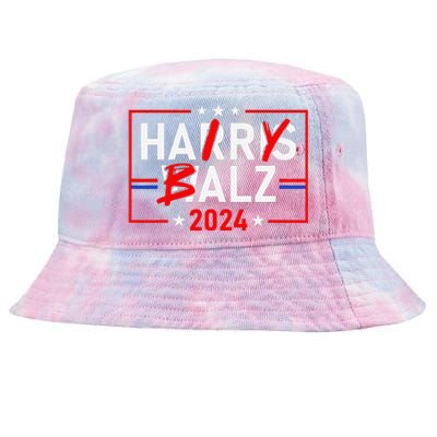 Funny Harris Walz 24 Hairy Balz 2024 Meme Democratics Vote Tie-Dyed Bucket Hat