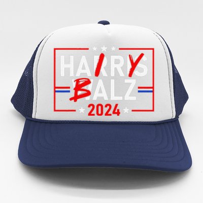 Funny Harris Walz 24 Hairy Balz 2024 Meme Democratics Vote Trucker Hat