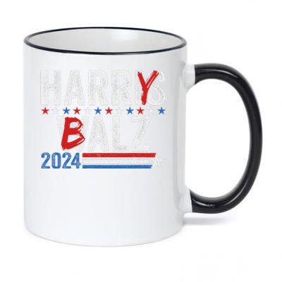 Funny Harris Walz 24 Harry Balz 2024 Meme Democratics Vote 11oz Black Color Changing Mug