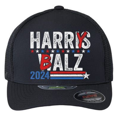 Funny Harris Walz 24 Harry Balz 2024 Meme Democratics Vote Flexfit Unipanel Trucker Cap