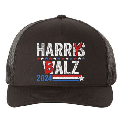 Funny Harris Walz 24 Harry Balz 2024 Meme Democratics Vote Yupoong Adult 5-Panel Trucker Hat