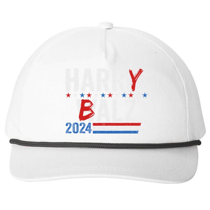 Funny Harris Walz 24 Harry Balz 2024 Meme Democratics Vote Snapback Five-Panel Rope Hat