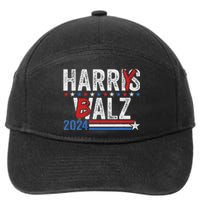 Funny Harris Walz 24 Harry Balz 2024 Meme Democratics Vote 7-Panel Snapback Hat