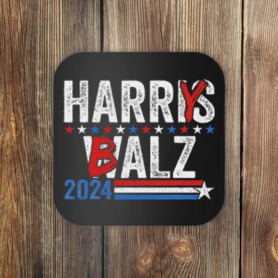 Funny Harris Walz 24 Harry Balz 2024 Meme Democratics Vote Coaster