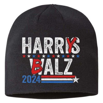 Funny Harris Walz 24 Harry Balz 2024 Meme Democratics Vote Sustainable Beanie