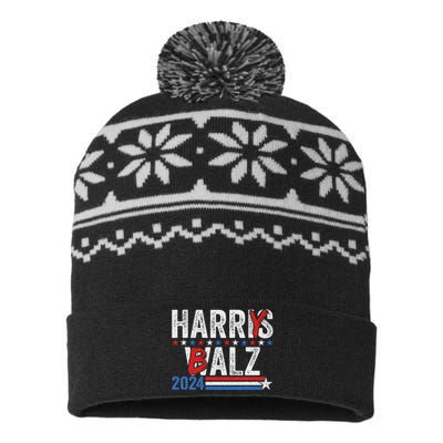 Funny Harris Walz 24 Harry Balz 2024 Meme Democratics Vote USA-Made Snowflake Beanie