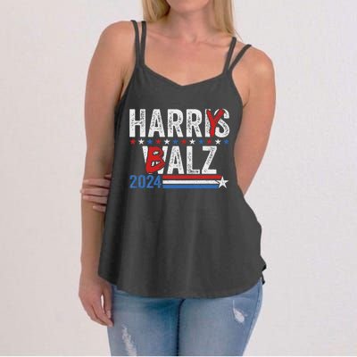 Funny Harris Walz 24 Harry Balz 2024 Meme Democratics Vote Women's Strappy Tank