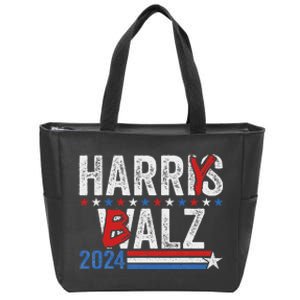 Funny Harris Walz 24 Harry Balz 2024 Meme Democratics Vote Zip Tote Bag