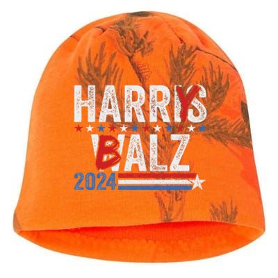 Funny Harris Walz 24 Harry Balz 2024 Meme Democratics Vote Kati - Camo Knit Beanie