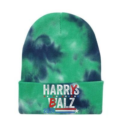 Funny Harris Walz 24 Harry Balz 2024 Meme Democratics Vote Tie Dye 12in Knit Beanie