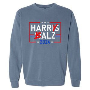 Funny Harris Walz 24 Harry Balz 2024 Meme Democratics Vote Garment-Dyed Sweatshirt