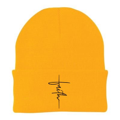 Faith Hand Written Calligraphy Christian Front And Back Print Knit Cap Winter Beanie