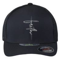 Faith Hand Written Calligraphy Christian Front And Back Print Flexfit Unipanel Trucker Cap