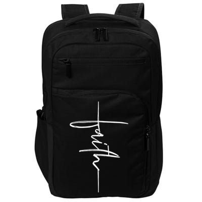 Faith Hand Written Calligraphy Christian Front And Back Print Impact Tech Backpack