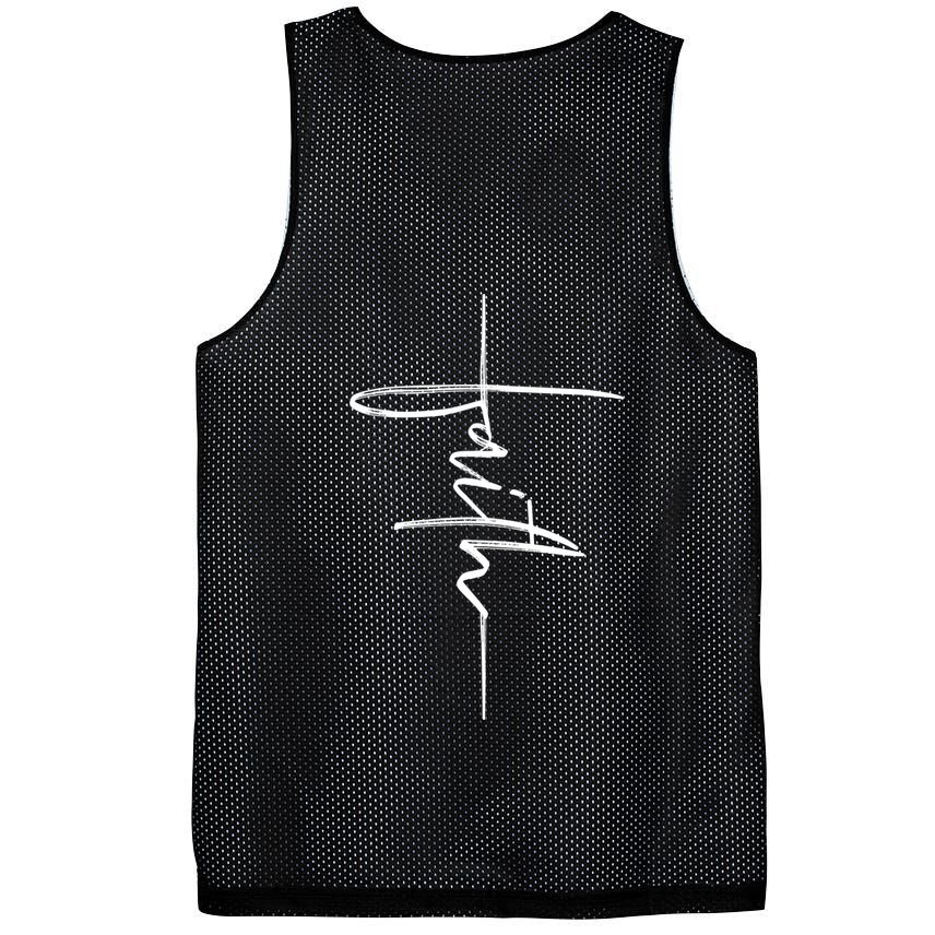 Faith Hand Written Calligraphy Christian Front And Back Print Mesh Reversible Basketball Jersey Tank
