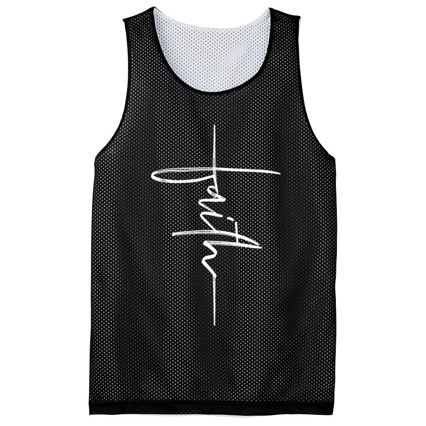 Faith Hand Written Calligraphy Christian Front And Back Print Mesh Reversible Basketball Jersey Tank