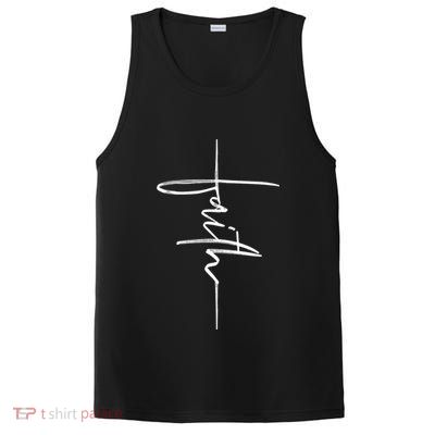 Faith Hand Written Calligraphy Christian Front And Back Print PosiCharge Competitor Tank