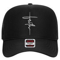 Faith Hand Written Calligraphy Christian Front And Back Print Trucker Hat