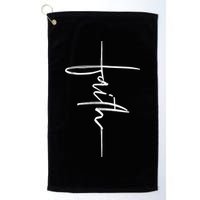 Faith Hand Written Calligraphy Christian Front And Back Print Golf Towel
