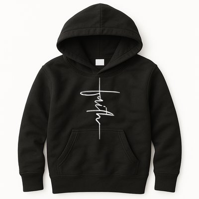 Faith Hand Written Calligraphy Christian Front And Back Print Kids Hoodie