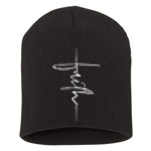 Faith Hand Written Calligraphy Christian Front And Back Print Short Acrylic Beanie