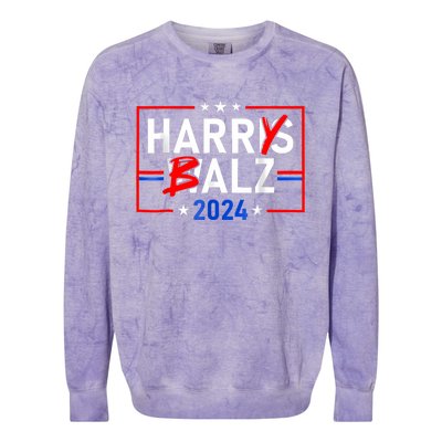 Funny Harris Walz 24 Harry Balz 2024 Meme Democratics Vote Colorblast Crewneck Sweatshirt