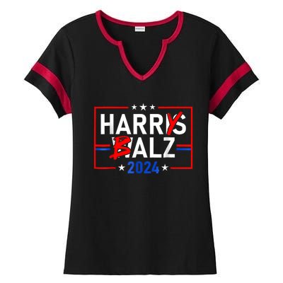 Funny Harris Walz 24 Harry Balz 2024 Meme Democratics Vote Ladies Halftime Notch Neck Tee