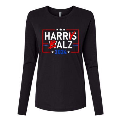 Funny Harris Walz 24 Harry Balz 2024 Meme Democratics Vote Womens Cotton Relaxed Long Sleeve T-Shirt