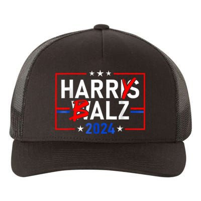 Funny Harris Walz 24 Harry Balz 2024 Meme Democratics Vote Yupoong Adult 5-Panel Trucker Hat