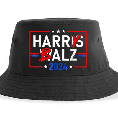 Funny Harris Walz 24 Harry Balz 2024 Meme Democratics Vote Sustainable Bucket Hat