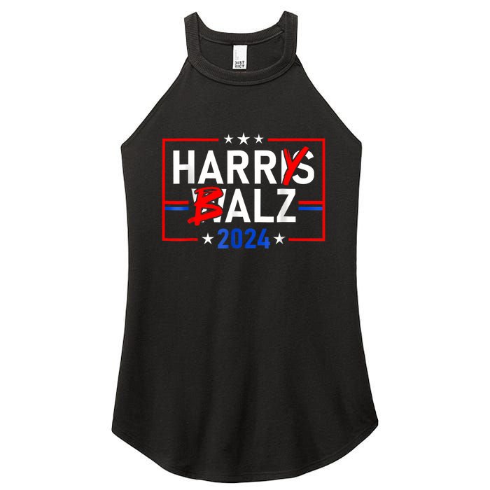 Funny Harris Walz 24 Harry Balz 2024 Meme Democratics Vote Women's Perfect Tri Rocker Tank